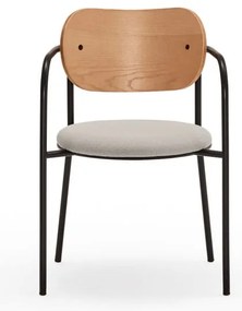 Scaun de sufragerie gri în decor de stejar Eclipse - Teulat