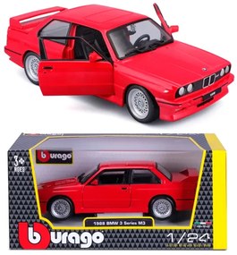 Macheta masinuta Bburago scara 1 24 1988 BMW 3 Series M3, Rosu, 21100