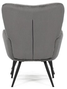 Fotoliu relaxare cu suport pentru picioare L7285GREY6, gri