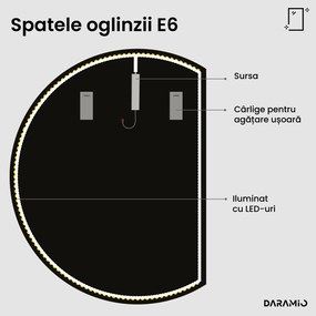 Oglindă rotundă cu iluminare LED E6