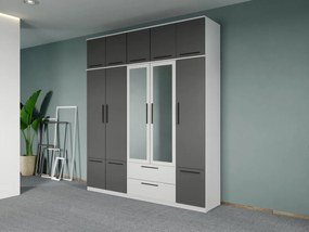 Set mobila dormitor 4 piese Alb/Gri Levi C28