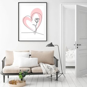 Poster - Heart & Rose (A4)