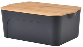 Cutie din plastic cu capac din bambus, 5 litri