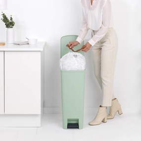 Coș cu pedală Brabantia StepUp 1005558, 40 L, Materiale ecologice, Deschidere mare, Verde deschis