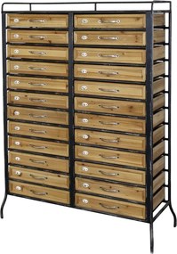 Comodă vintage din lemn reciclat și metal antichizat cu sertare 97x36,5x129 cm, „Atelier"