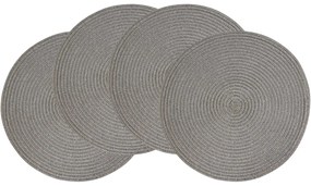 Suport farfurii Altom Straw silver, diametru 38 cm, set de 4 buc.