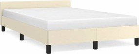 vidaXL Cadru de pat cu tăblie fără saltea, crem, 120x200 cm