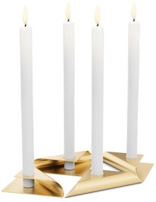 Lumânare pătrată, sfeșnic de designer - auriu, set de 4 - Höfats