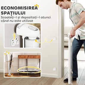 Poartă Retractabilă PawHut 140cm Albă | Aosom Romania