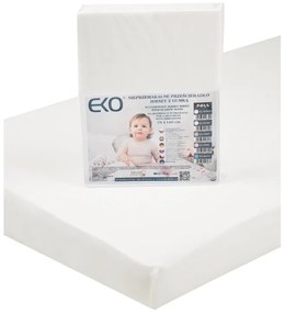 Cearsaf mpermeabil din Jersey cu elastic Eko 140x70 cm white