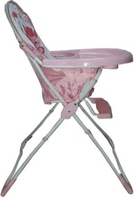 Scaun de masa pentru copii si bebe Baby Care™ ,pliabil, centura de siguranta, sezut comfortabil, masuta detasabila, Roz