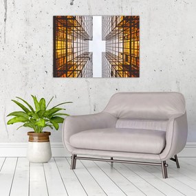 Tablou pe sticlă cu zgârie norii (70x50 cm)