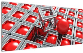 Tablou - Abstract metalic 3D (120x50 cm)