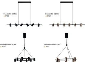 Lustra suspendata stil modern minimalist VIVI 6 negru