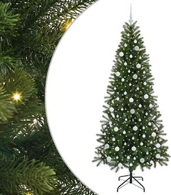 vidaXL Brad de Crăciun artificial cu 300 LED Verde 210 cm PE și PVC