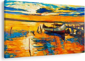Tablou - Barca la apus de soare (90x60 cm)