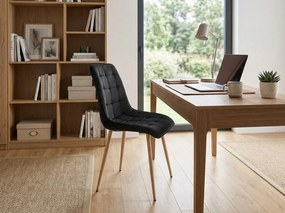 Scaun de masa SPLIT VELVET, neagra
