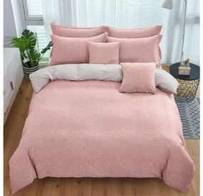 Lenjerie de pat din crep TABULA roz + fata de perna 40x50 cm Dimensiune lenjerie de pat: 70 x 90 cm | 140 x 200 cm