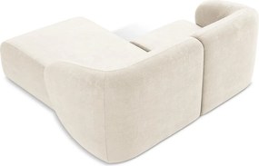 Colțar bej cu tapițerie din chenille (cu colț pe partea dreaptă/cu șezlong) Lani – Makamii