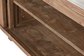 Comodă TV interior natural din tec reciclat cu structură din lemn – "Varindra"