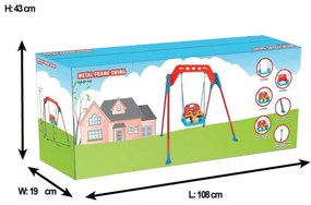 Leagan copii si bebelusi pentru interior si exterior Novokids™ Metal Swing, Cadru metalic, Maxim 100 kg, 1 an+, Multicolor