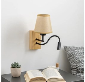 Lampă LED de perete Brilagi NUBILA WOOD 1xE27/25W/230V + LED/3W stejar/maro deschis