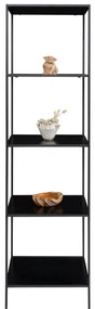 Raft Vita cu 5 rafturi, negru, cu cadru negru, 51x36x170 cm