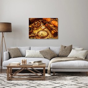 Tablou pe sticlă - uneltele itorice ale marinarior (70x50 cm)
