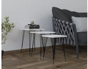 Set 3buc. măsuțe cafea Novidi (negru + alb). 1094324