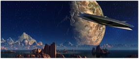 Tablou - Vizita extraterestrului (120x50 cm)