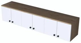 Dulap de perete Eladona 3 (Nuc + alb + negru). Promo -16%. 1107360