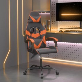 3143848 vidaXL Scaun de jocuri, negru și oranj, piele ecologică