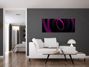 Tablou - linii violete (120x50 cm)