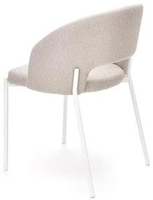 Scaun textil K486 bej-alb - H 77 cm