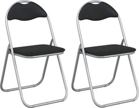 vidaXL Scaun pliant 2 pcs Negru și Gri 48 x 43,5 x 81 cm