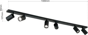 Orion - Corp de iluminat cu spoturi SEAN 6xGU10/13W/230V, negru