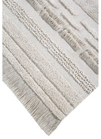 Covor gri deschis/crem lavabil/țesut manual din bumbac 140x200 cm Air Natural – Lorena Canals
