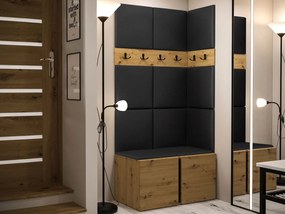 Mobilier hol Tovenaz I (Stejar artisan + Negru) . 1104749