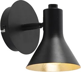 Spotlight modern negru cu auriu 1 lumină - Magno
