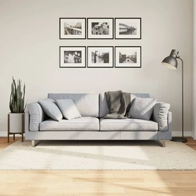 vidaXL Covor pufos &quot;PAMPLONA&quot; cu fire înalte, crem modern, 140x200 cm