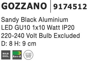 Spot aplicat directionabil GOZZANO negru NVL-9174512