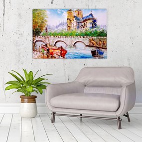 Tablou - Pictură în ulei a orașului (90x60 cm)