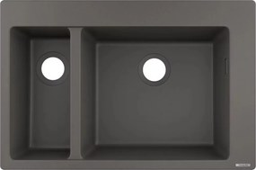 Chiuveta compozit Hansgrohe S51 SilicaTec gri piatra 77x51 cm 2 cuve