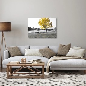 Tablou pe sticlă - relaxare în parc (70x50 cm)