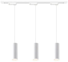 Pendul cu cablu pentru sistem de șină PIPE, 3xGU10/10W/230V, alb