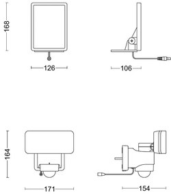 Philips TYLUS LED 6W 3,7V 3000K IP44 lampă solară de perete cu senzor