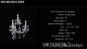 Aplica cu 3 brate Cristal Bohemia Maria Theresa