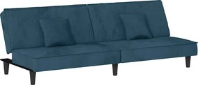 vidaXL Canapea extensibilă, albastru, catifea