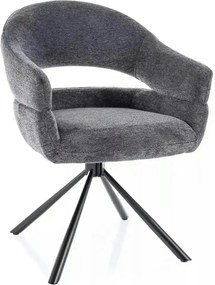 Scaun BORGO, gri - Raven 18, stofa clasica/metal, 58x45x87 cm