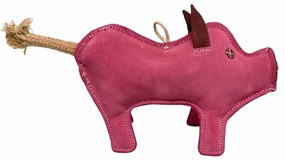 Jucărie pentru câini PafDog Purcelușul Pinky din piele și iută, 28 cm